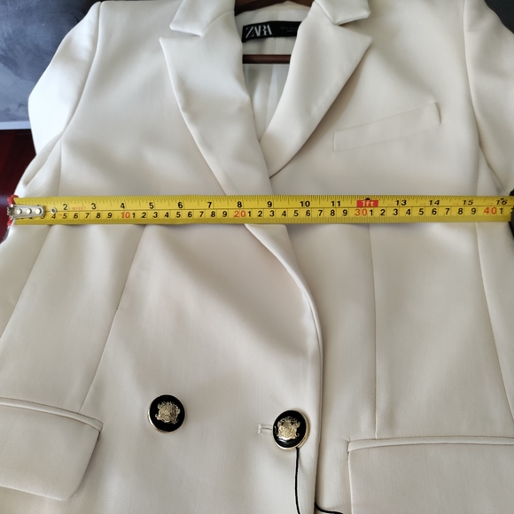 BNWT Zara cream double breasted blazer - Picture 9 of 9